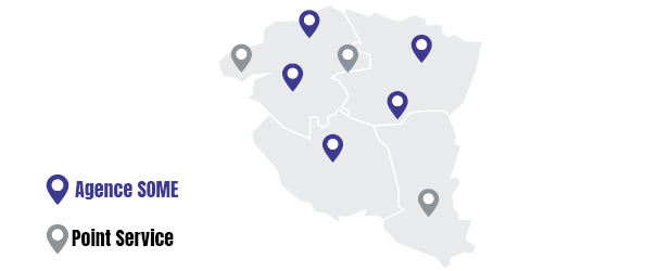 Secteurs SOME | agences - points services